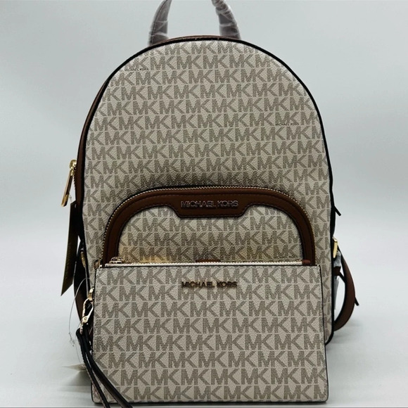 Michael Kors Medium Jaycee Zip Packet Backpack & Double Zip Wallet Wristlet - Picture 2 of 16